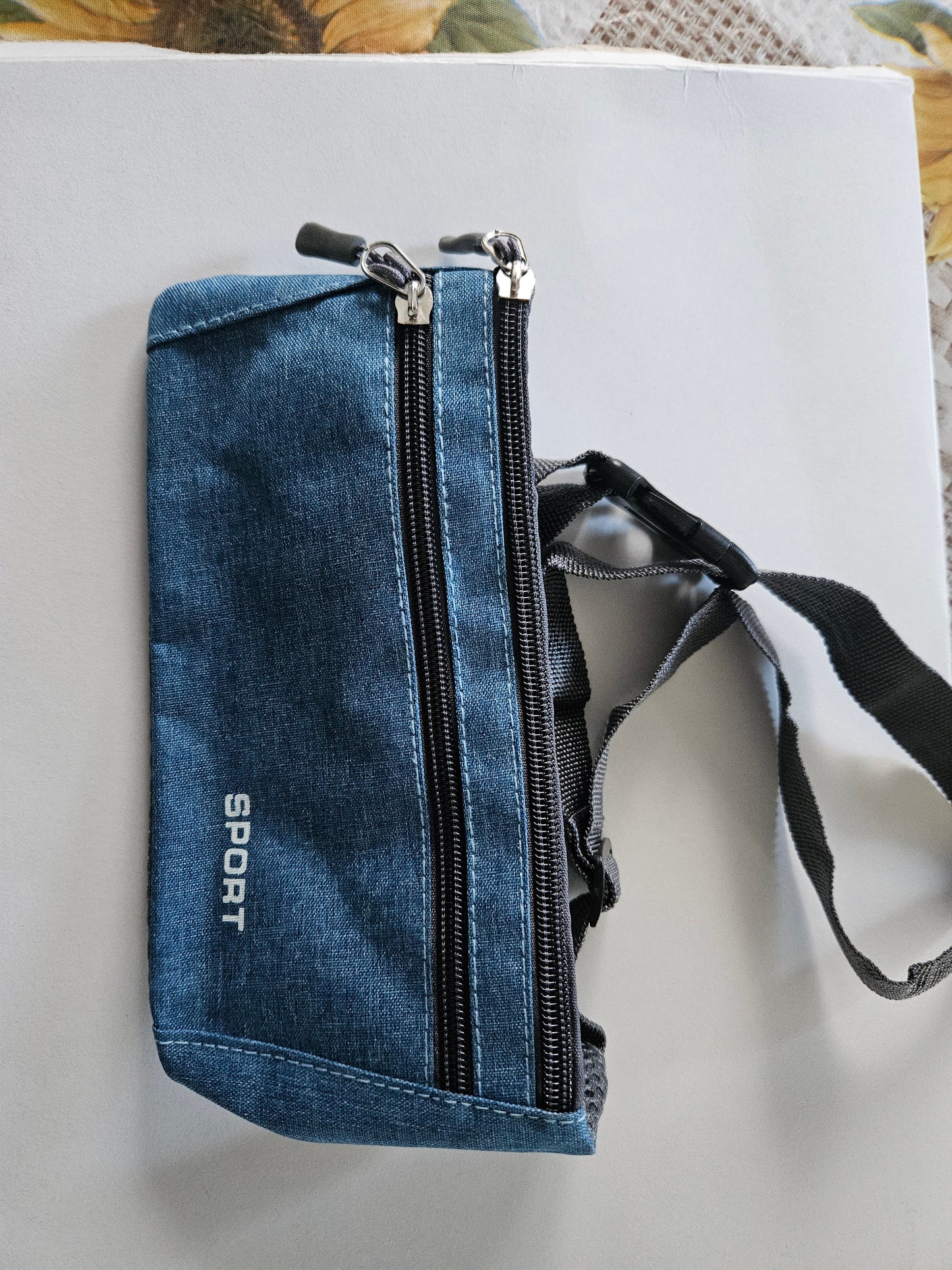 Denim blue sport fanny pack