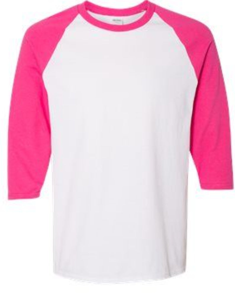 Pink baseball tee